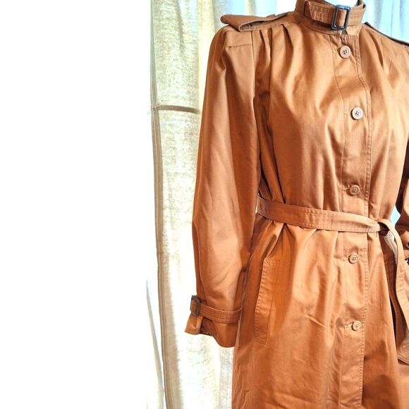 Vintage Neiman Marcus Ladies Trench Coat Coatworks Judy Scates for Jerold SZ 7/8 - Picture 3 of 15